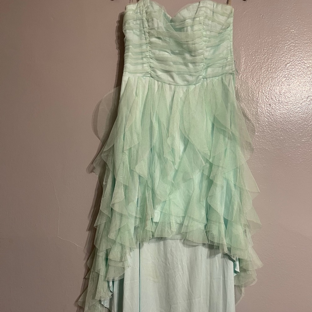 Turquoise high low cocktail dress